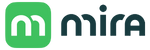 Mira logo featuring a green square with a stylized white "m" and the word "mira" in lowercase dark text to the right. , Kiara Health Fertility