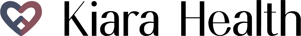 Kiara Health logo with stylized heart design on the left and the company name in bold black letters on the right. , Kiara Health Fertility