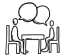 Two stick figures sit across from each other at a table, each with an empty speech bubble above their heads, suggesting a Kiara Health-related conversation. , Kiara Health Fertility
