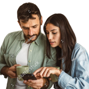 a couple looking at the kiara fertility companion page